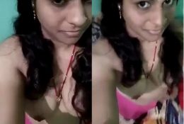 Sexy Bhabhi Record Her Boobs Selfie VIdeo